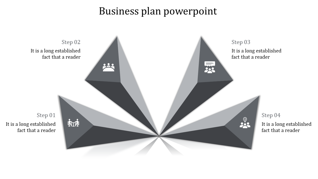 Magnificent Business Plan PowerPoint with Four Nodes Slides